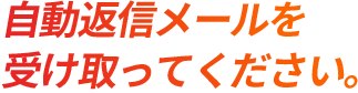 自動返信メールを受け取ってください。