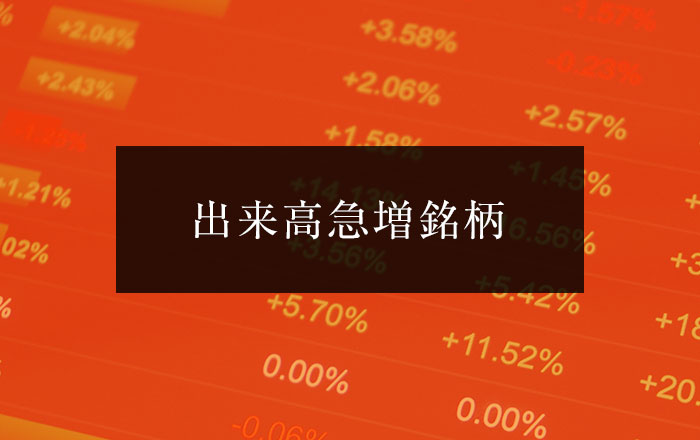 【2021年7月6日（火）】本日の出来高急増銘柄